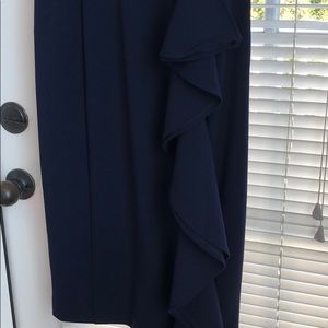 Rachel Roy Navy Side Ruffle Navy Dress